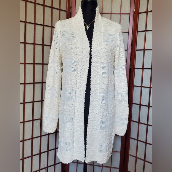 Mesh+Lace Sweaters - mesh+lace cardigan